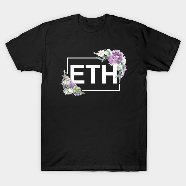 Ethereum Orchid Border White T-Shirt by felixbunny